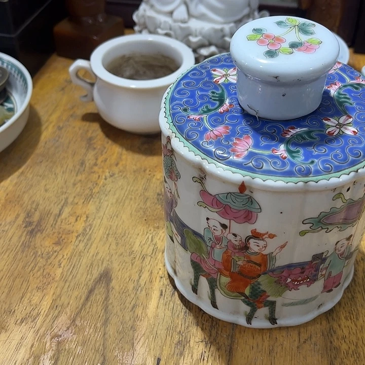 刘***祥其他粉彩童子茶叶罐