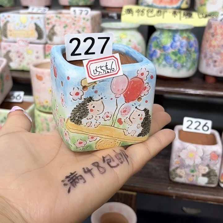 微瑕手工制作多肉花盆