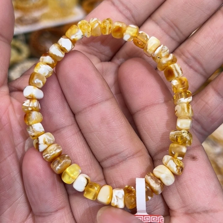 琥珀未镶嵌手链5.2mm