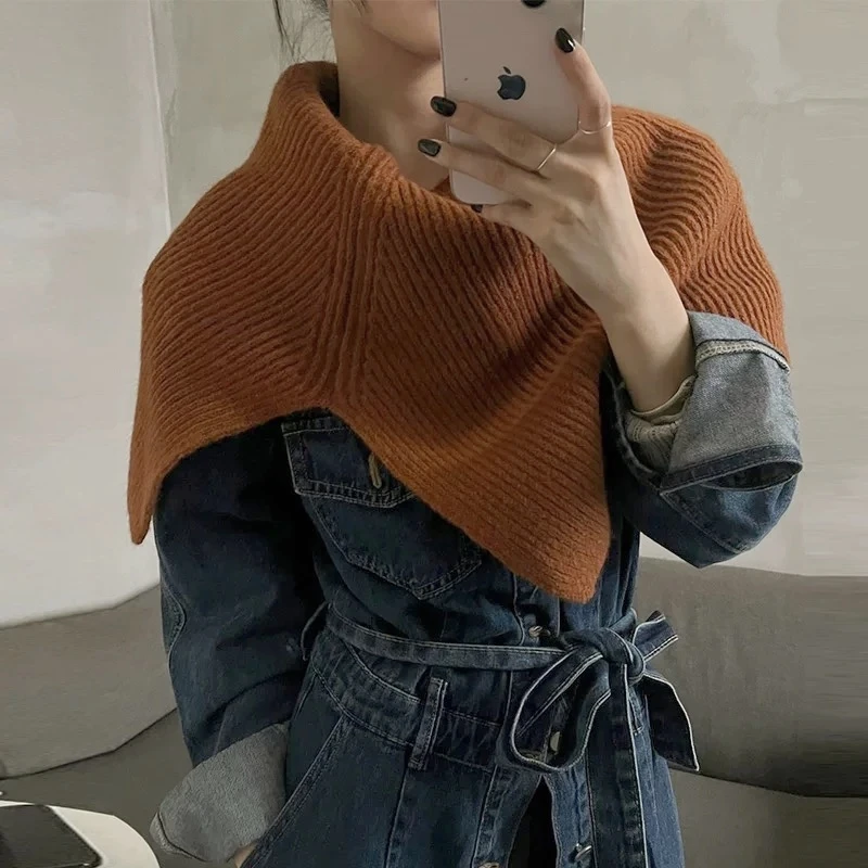 2118 祺欣家 时尚短款简约风罩衫百搭小众设计坎肩针织披肩