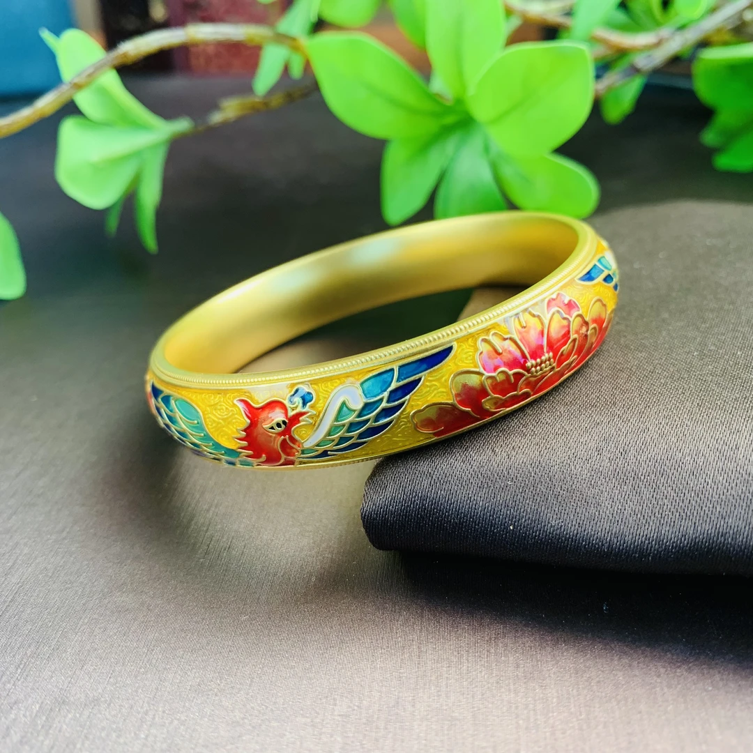 恒宝福【商城推荐】 足金999 618好物节5D硬金凤穿牡丹手镯