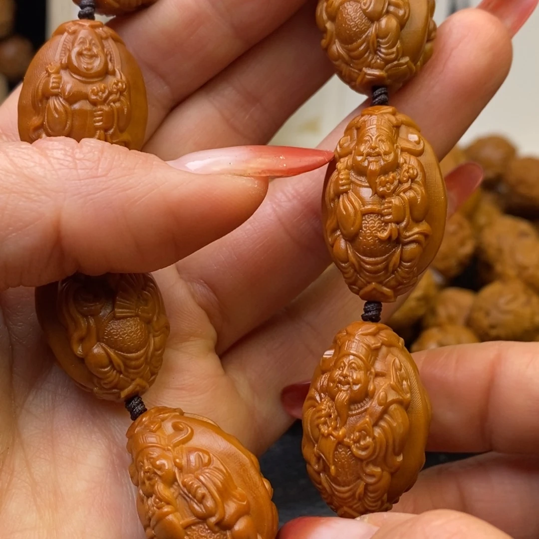 橄榄核吊坠双面财迷