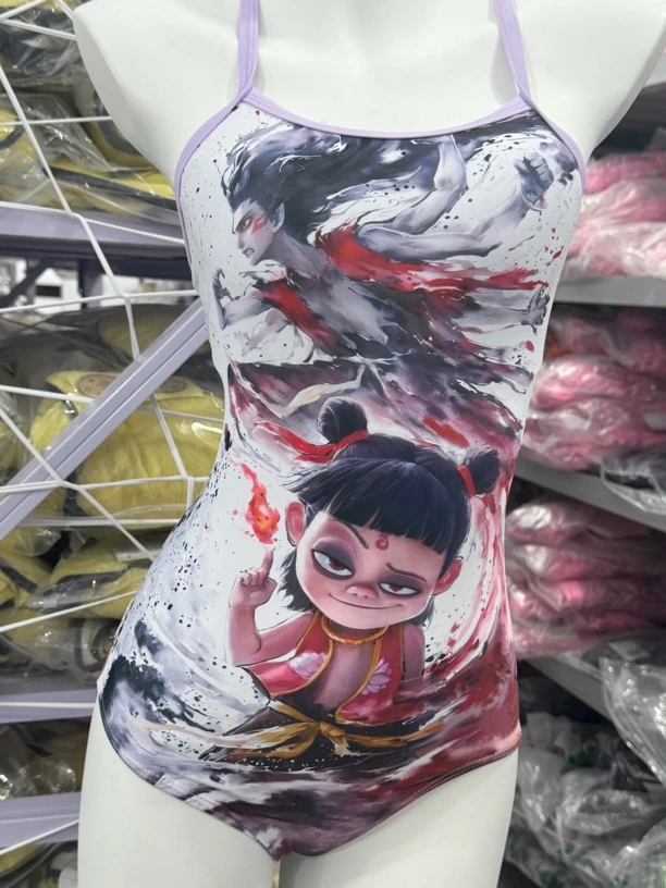 哪吒2之魔童闹海版新款连体成人泳衣