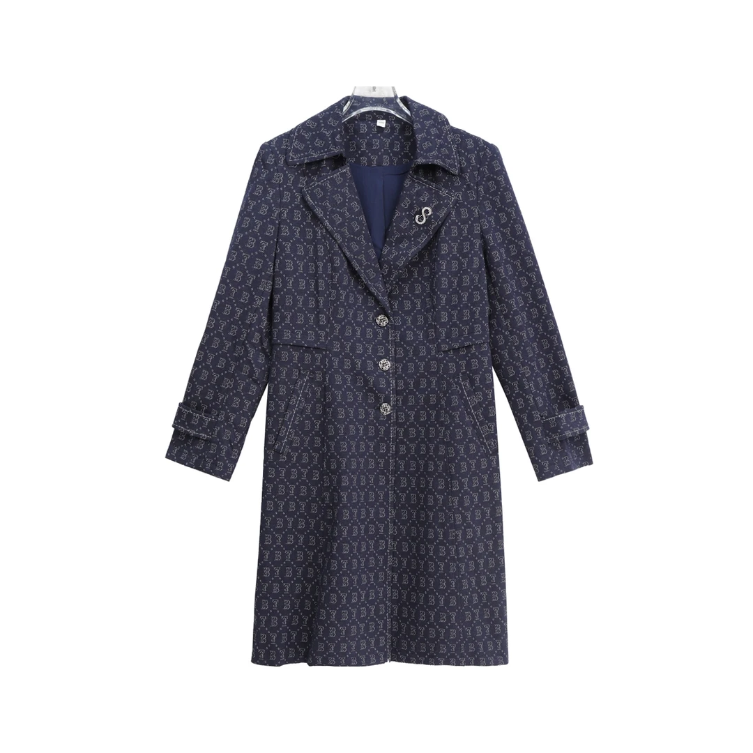 轻奢西装领高级感三粒扣经典长袖风衣S4417