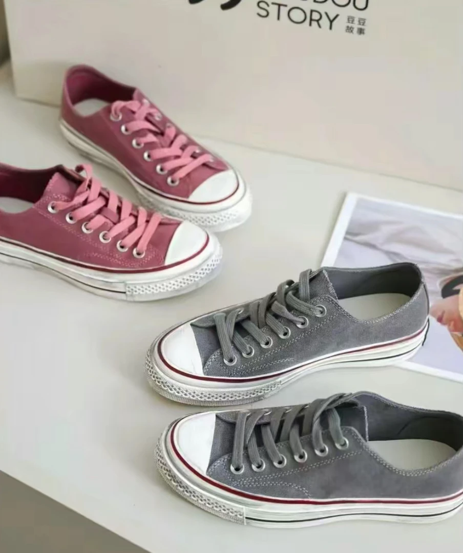 KAKA NUOYA 卡卡诺亚2408休闲经典做旧水洗密织脏脏帆布鞋