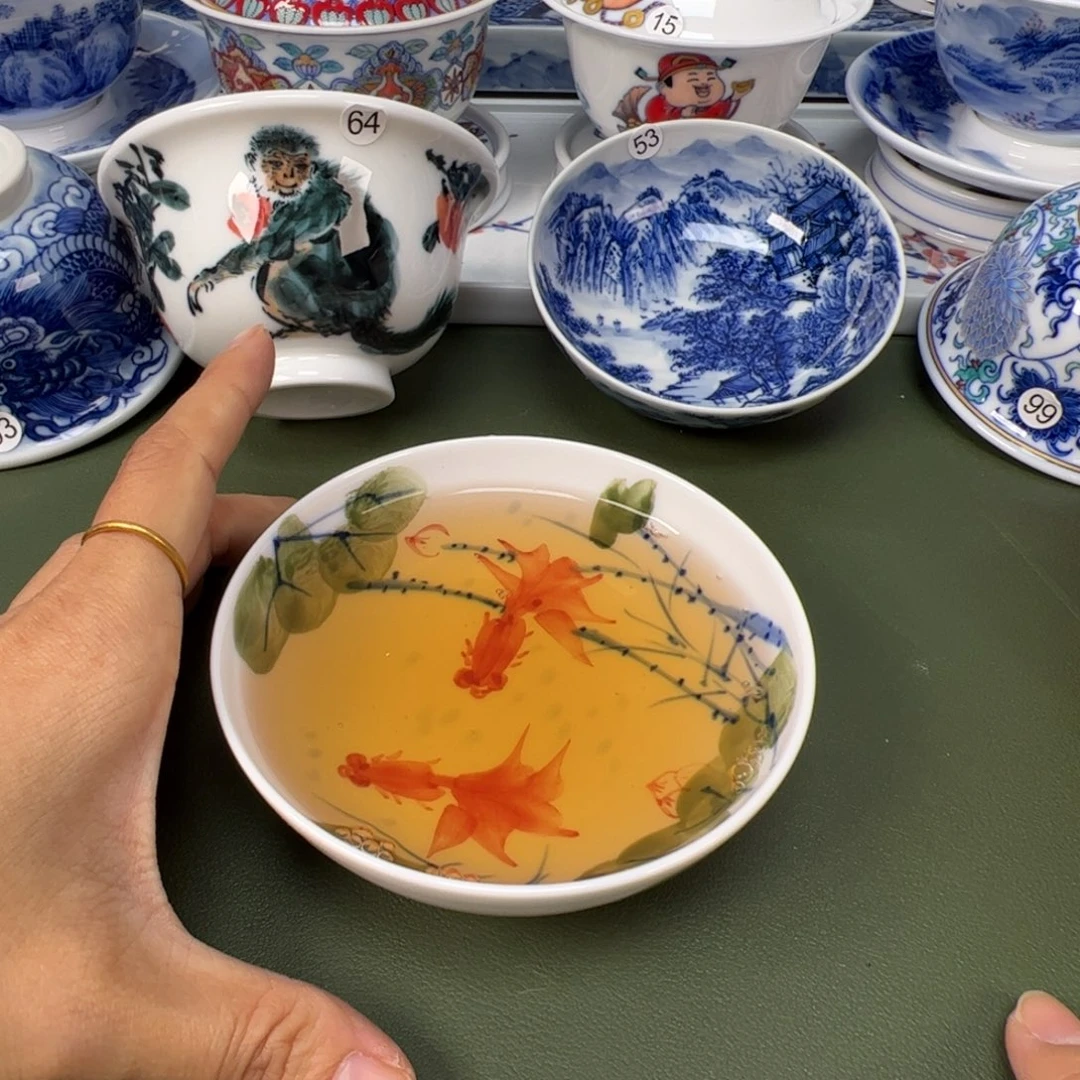 陶瓷景德镇纯手工纯手绘茶具木木61