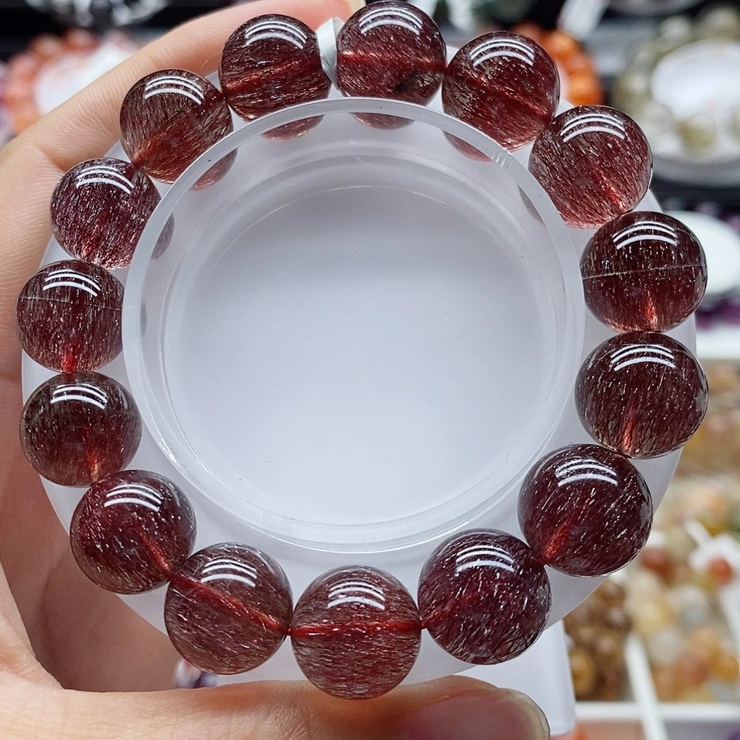 未镶嵌手链水晶红超七