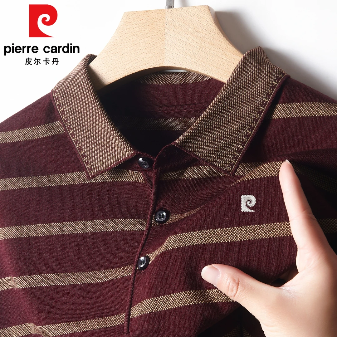 皮尔卡丹高端冰丝短袖POLO衫男士夏季舒适透气中老年T恤男爸爸装