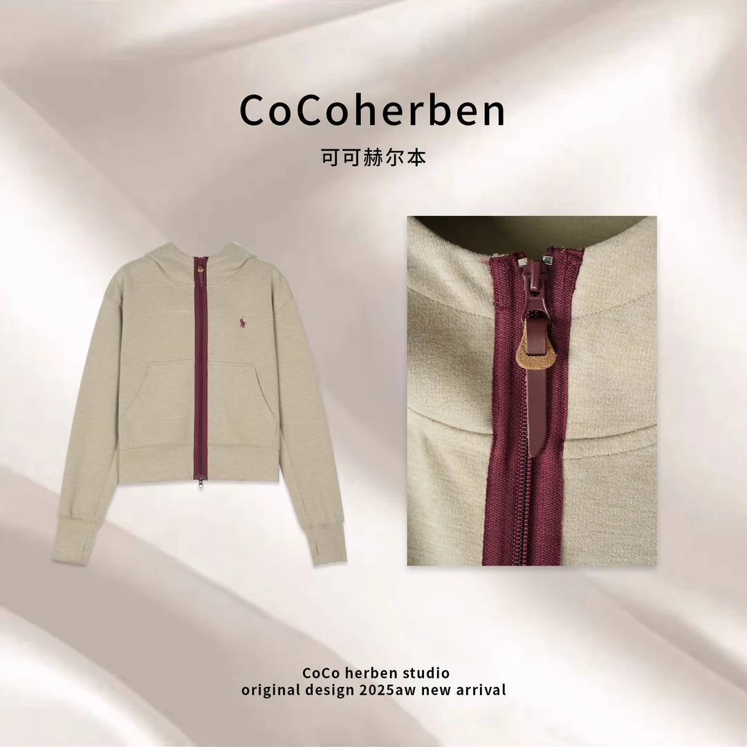 2025青春流行卫衣秋拉链款款潮流连帽卫衣长款百搭25HZ4241