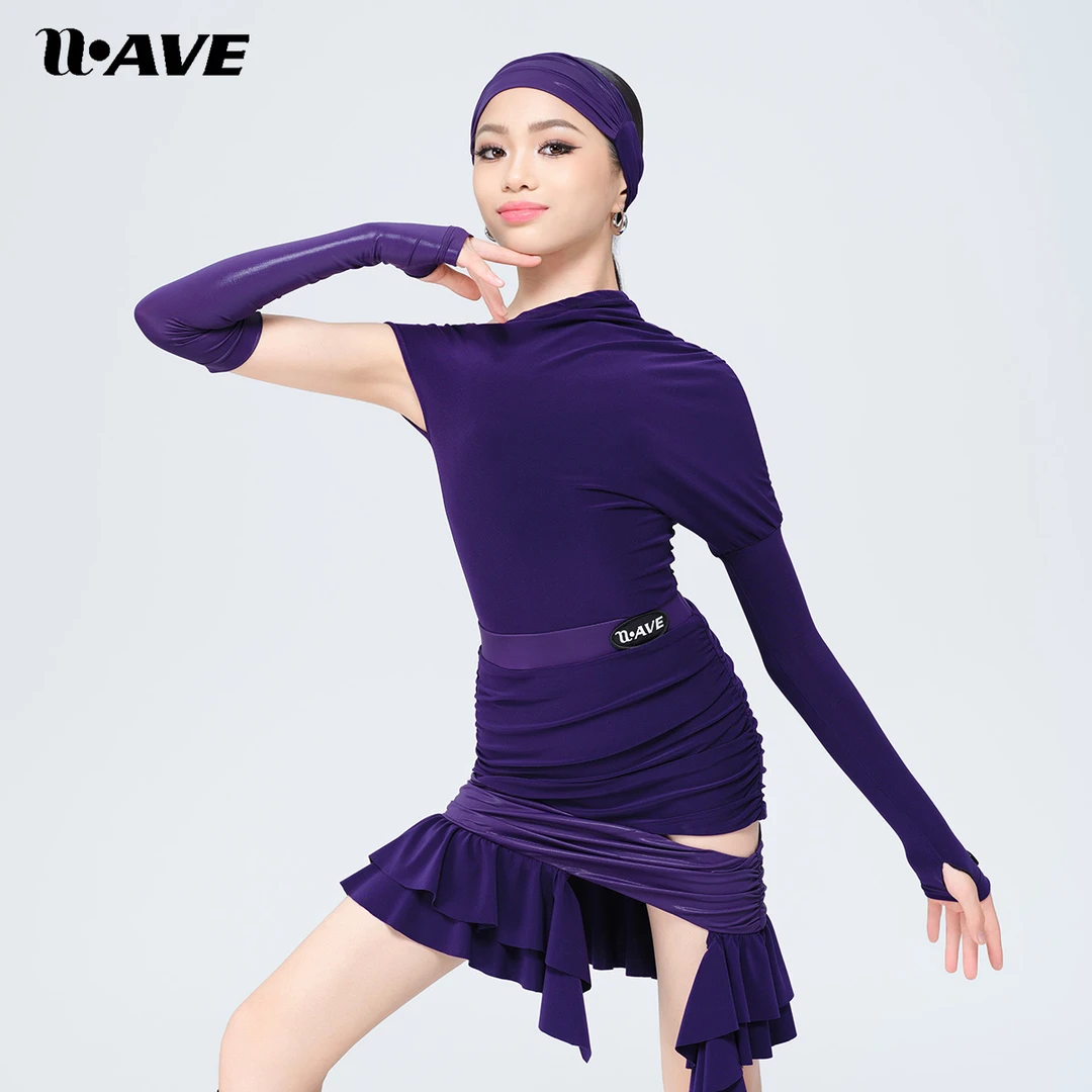 WAVE未午少儿拉丁舞服套装秋冬分体练习练功新款高端国标舞服2059