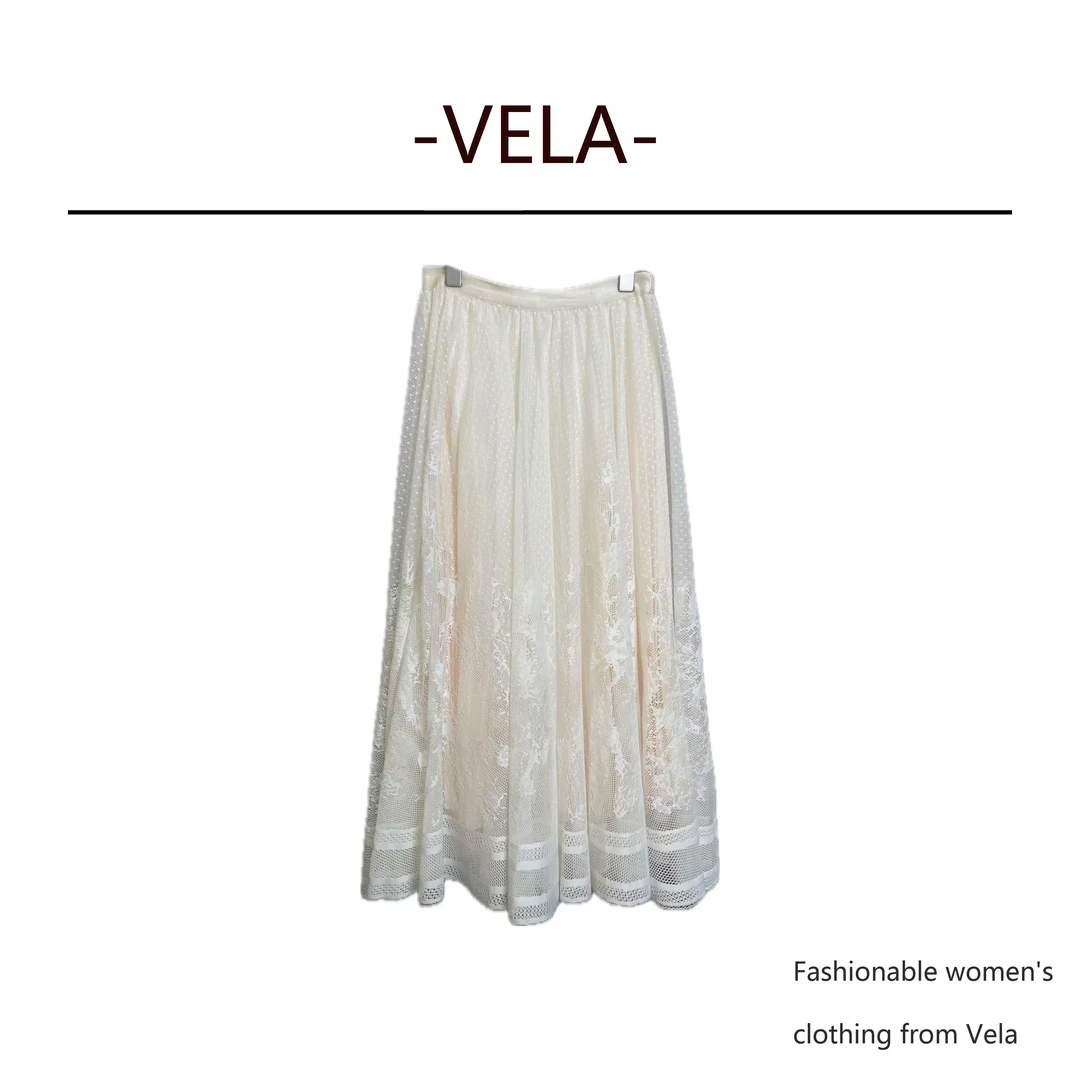 新款气质网纱半身裙名媛柔顺透气女士法式长款轻奢蕾丝优雅