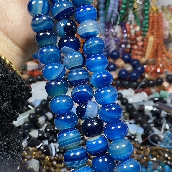 玛瑙/玉髓未镶嵌珠宝半成品玛瑙算盘珠卡15mm一条