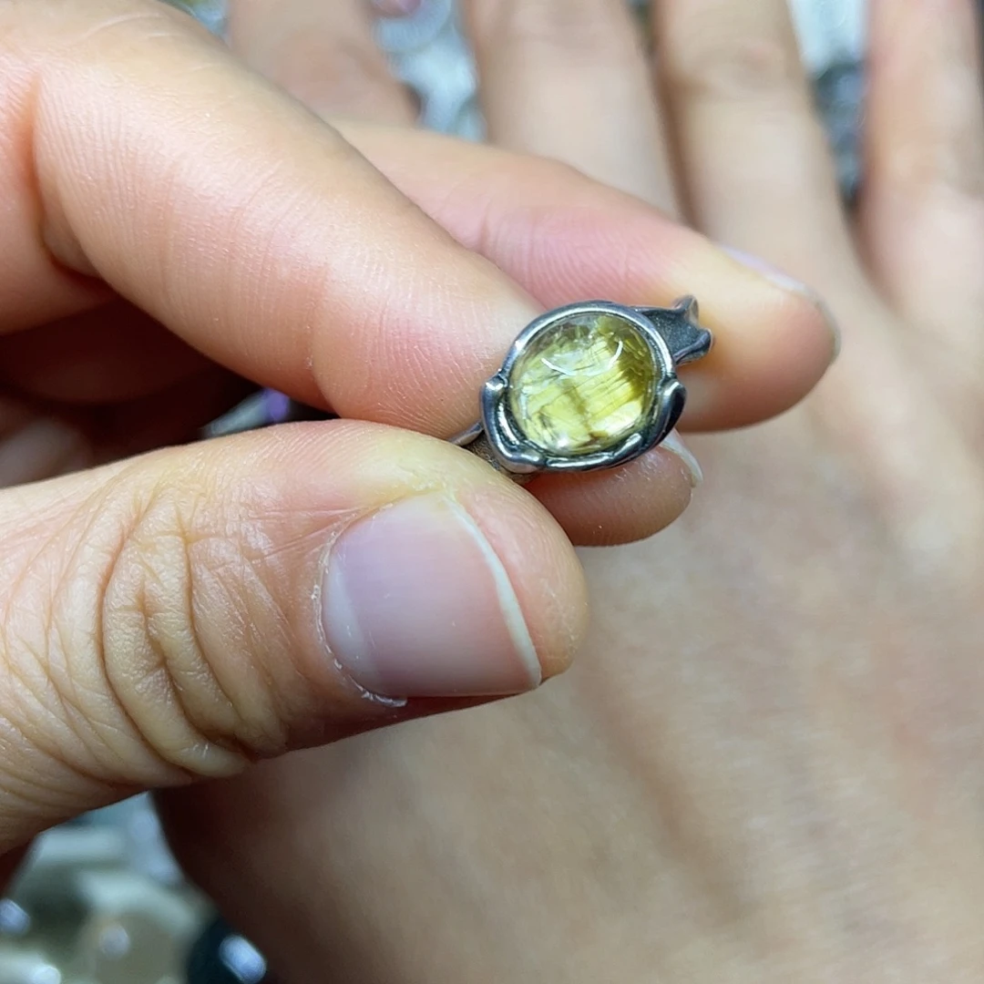 【闪购商品】银S925镶嵌珠宝半成品水晶戒指