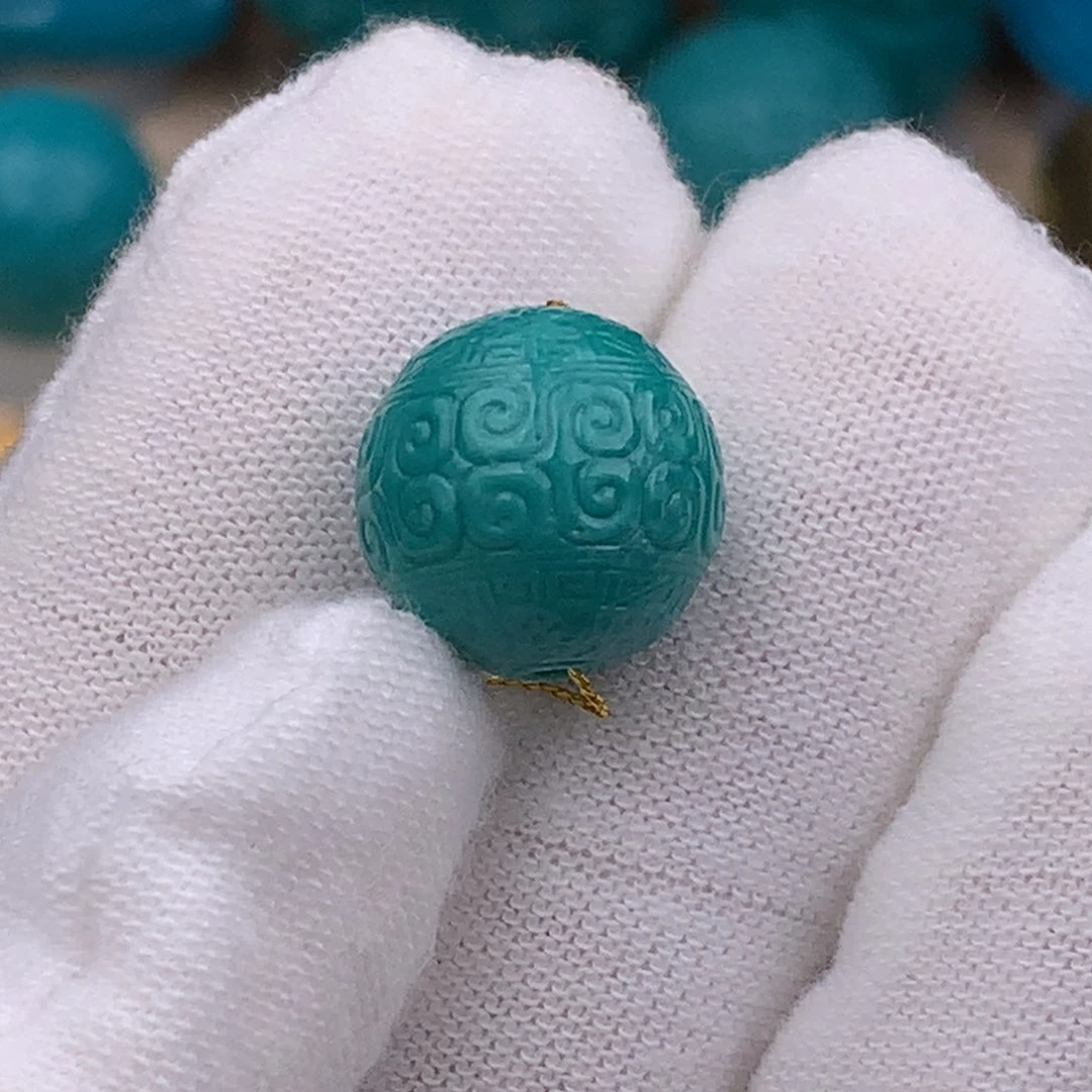 未镶嵌绿松石珠宝奇石13.5mm
