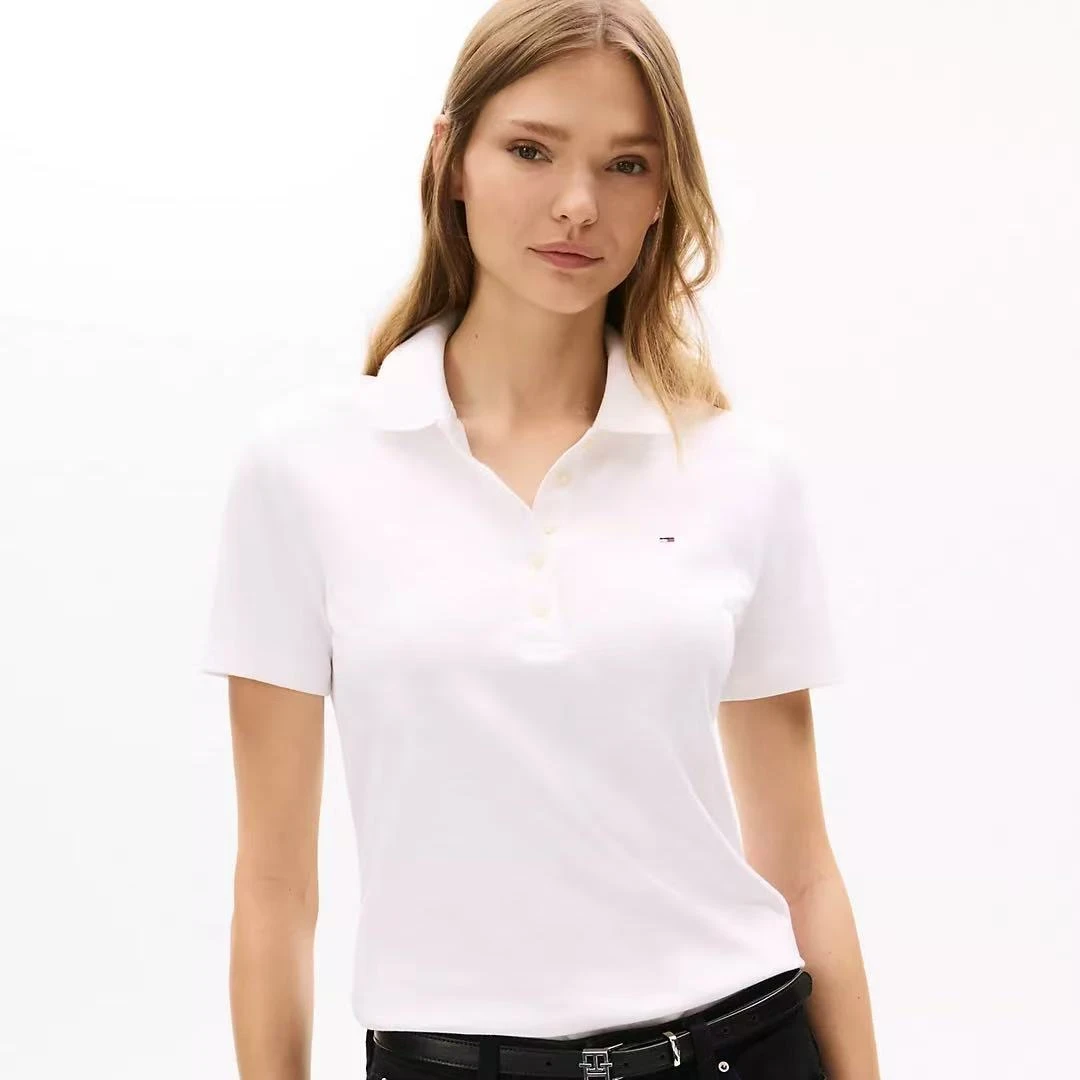 tommy Hilfiger女士5粒扣子polo衫纯色款