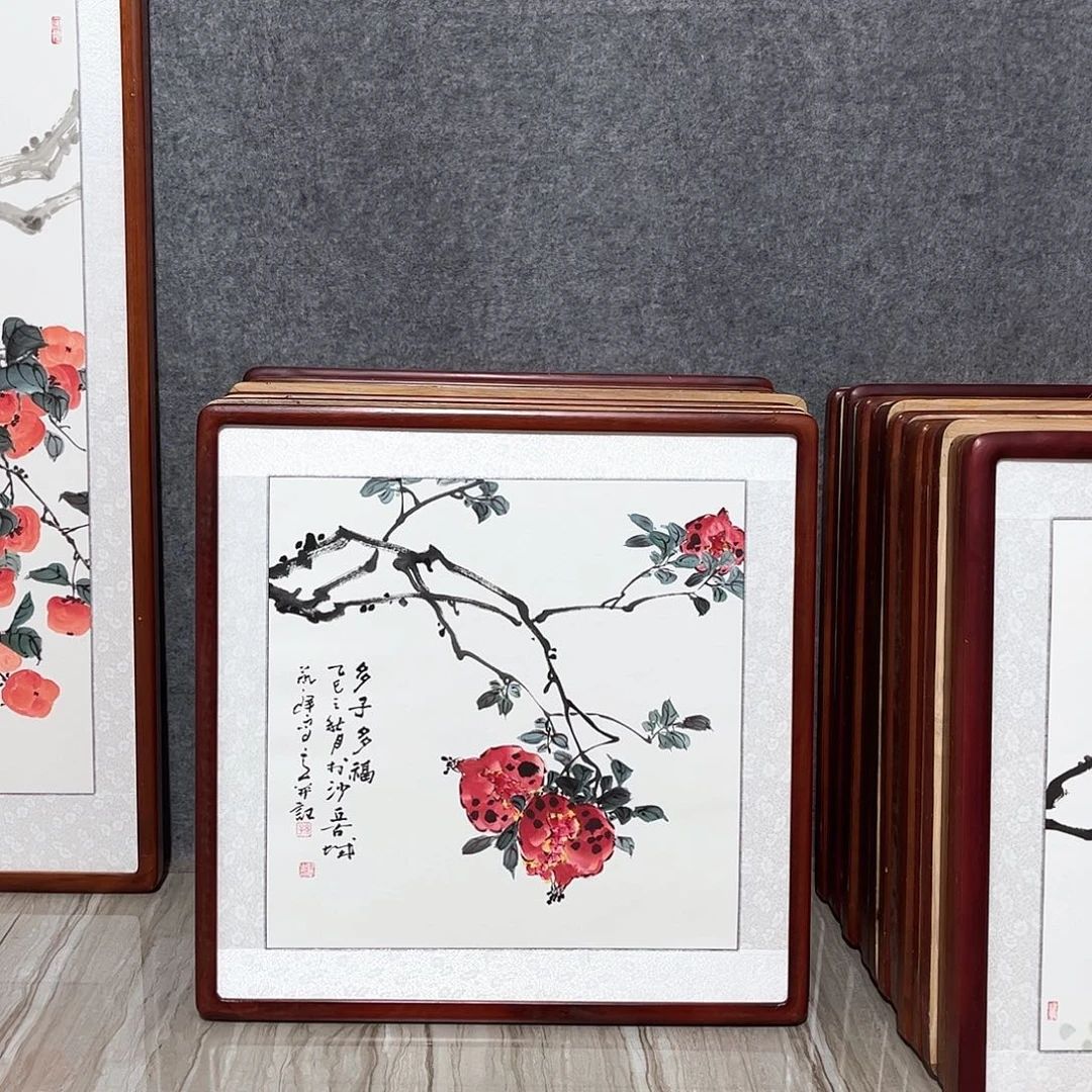 国画书画作品带框63×63