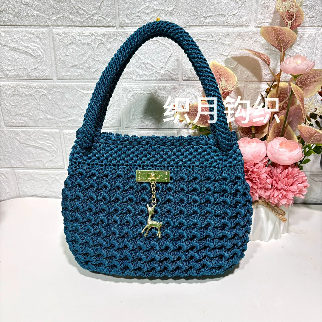 新款包包凤尾花大款钩织材料包diy手工编织凤尾包丝光棉麻便带线