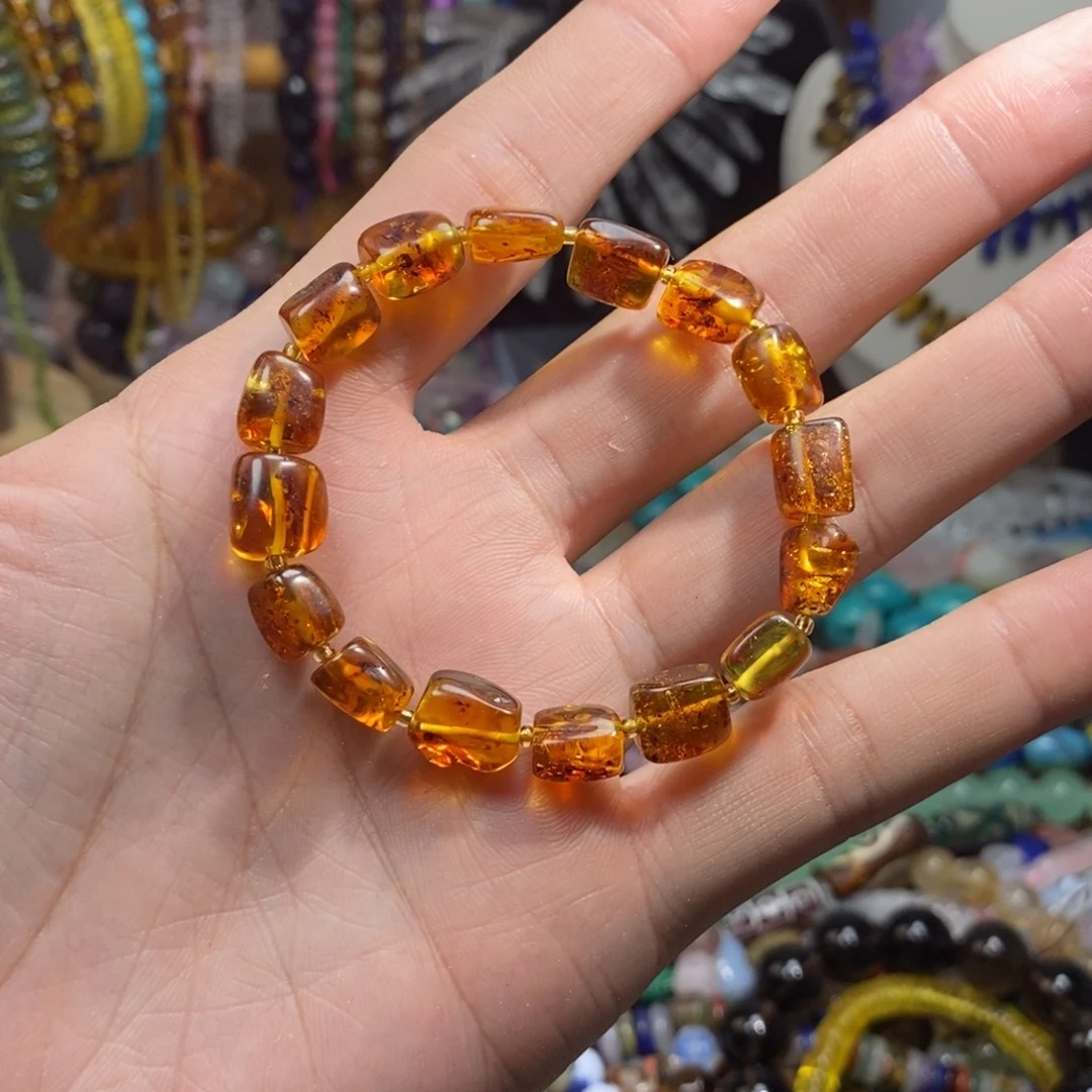 未镶嵌,天然花,珀随行8-10mm,石英质玉