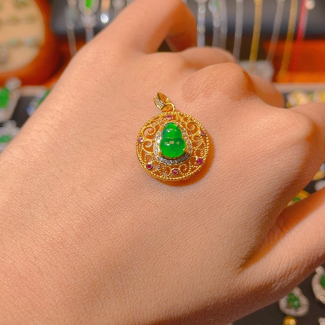 翡翠银S925镶嵌颈饰