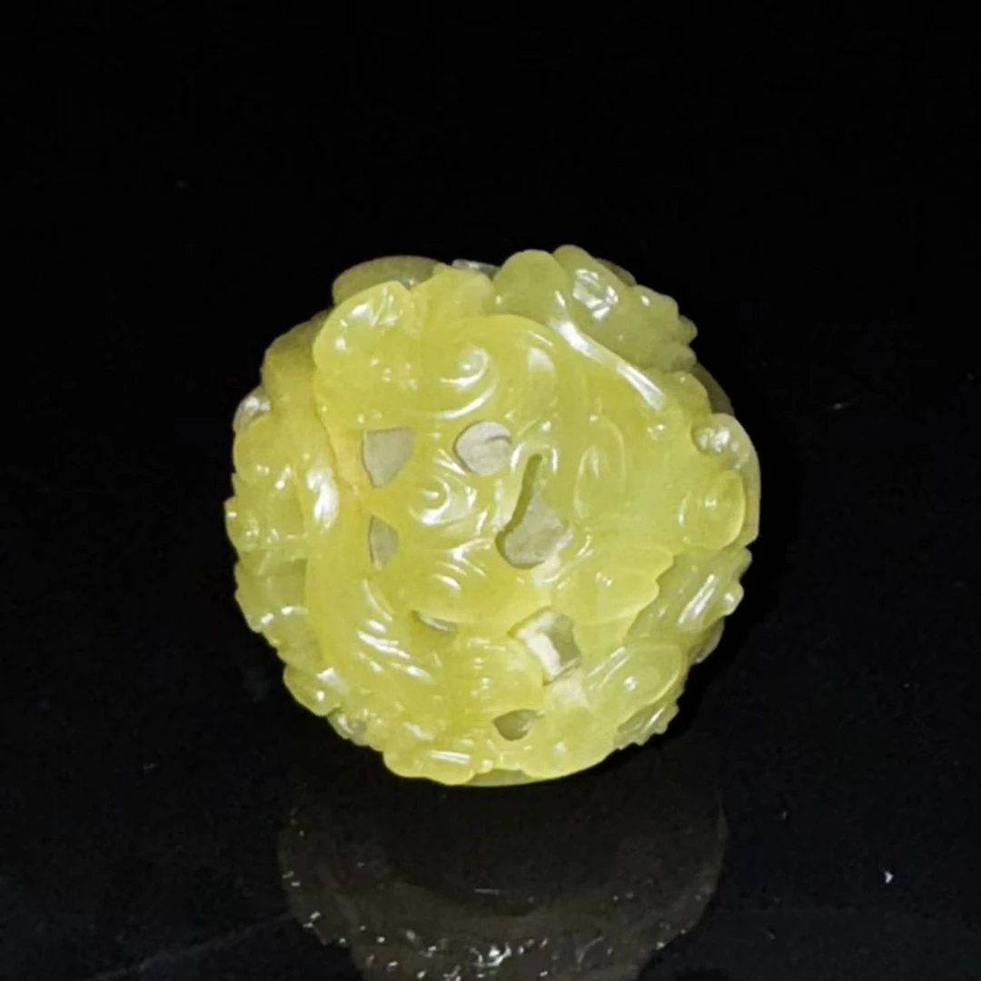 LOT.28/公元19-20世纪前期黄玉云龙纹杖首/JG201428