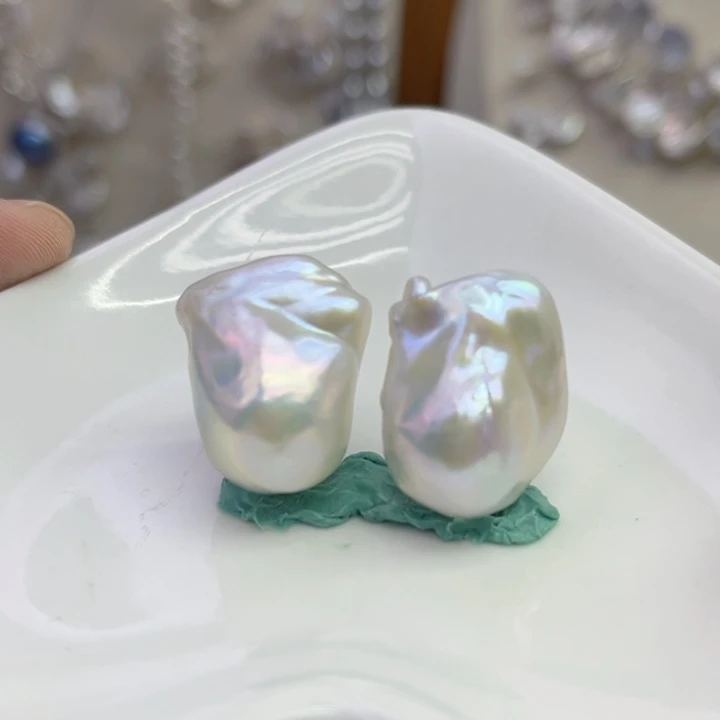 淡水珍珠耳饰银S925镶嵌