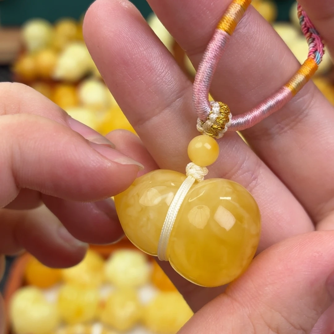 蜜蜡未镶嵌毛衣链蜜蜡