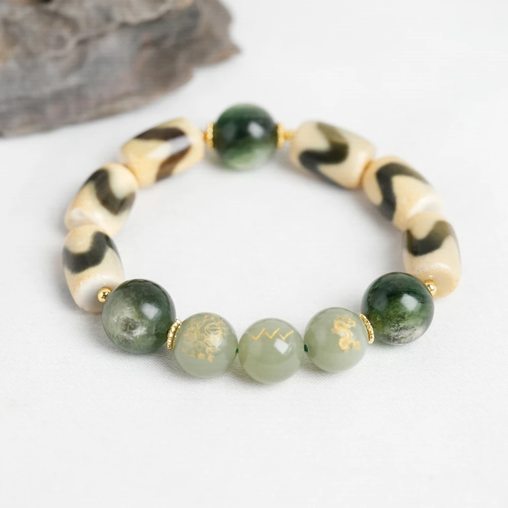 【龙蛇起YUN】乙巳起Y牙牙天珠玛瑙阵手链 S203 多样性发一