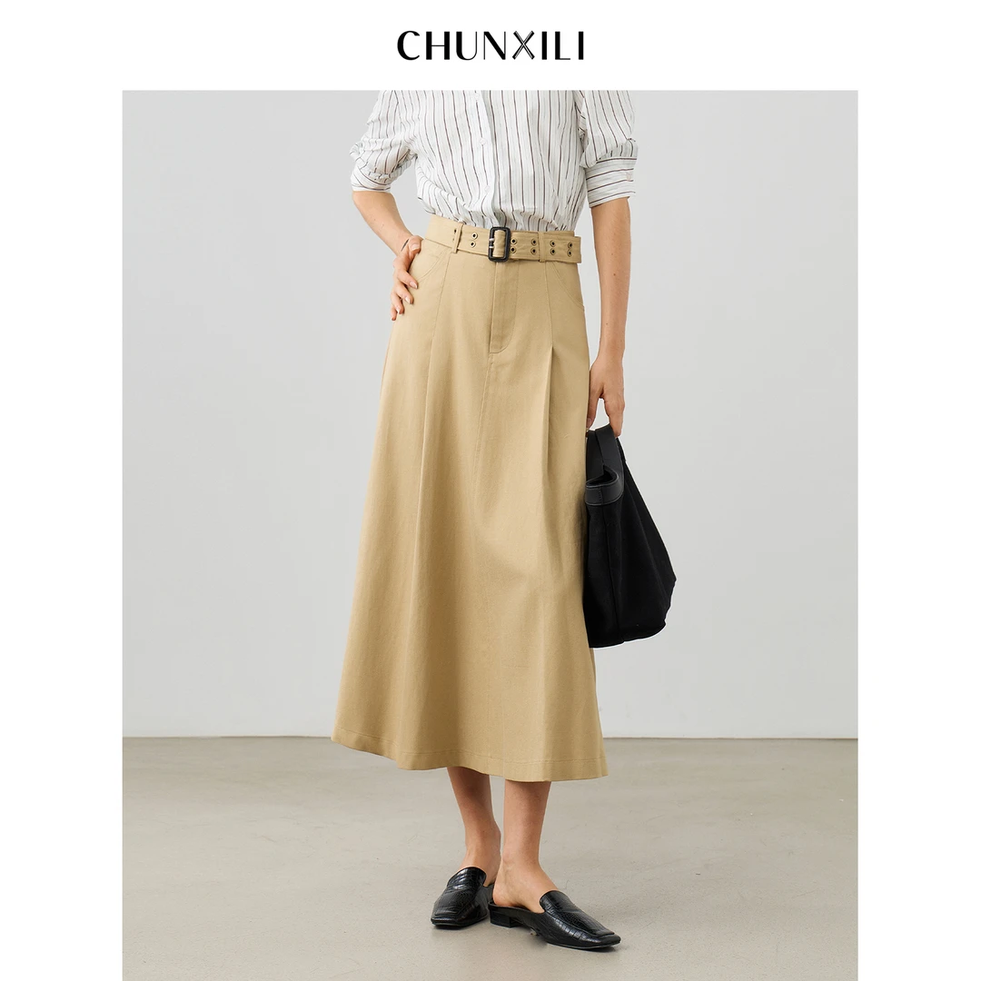 CHUNXILI/春熙里 时尚简约半身裙显瘦A字半裙 D04B53063