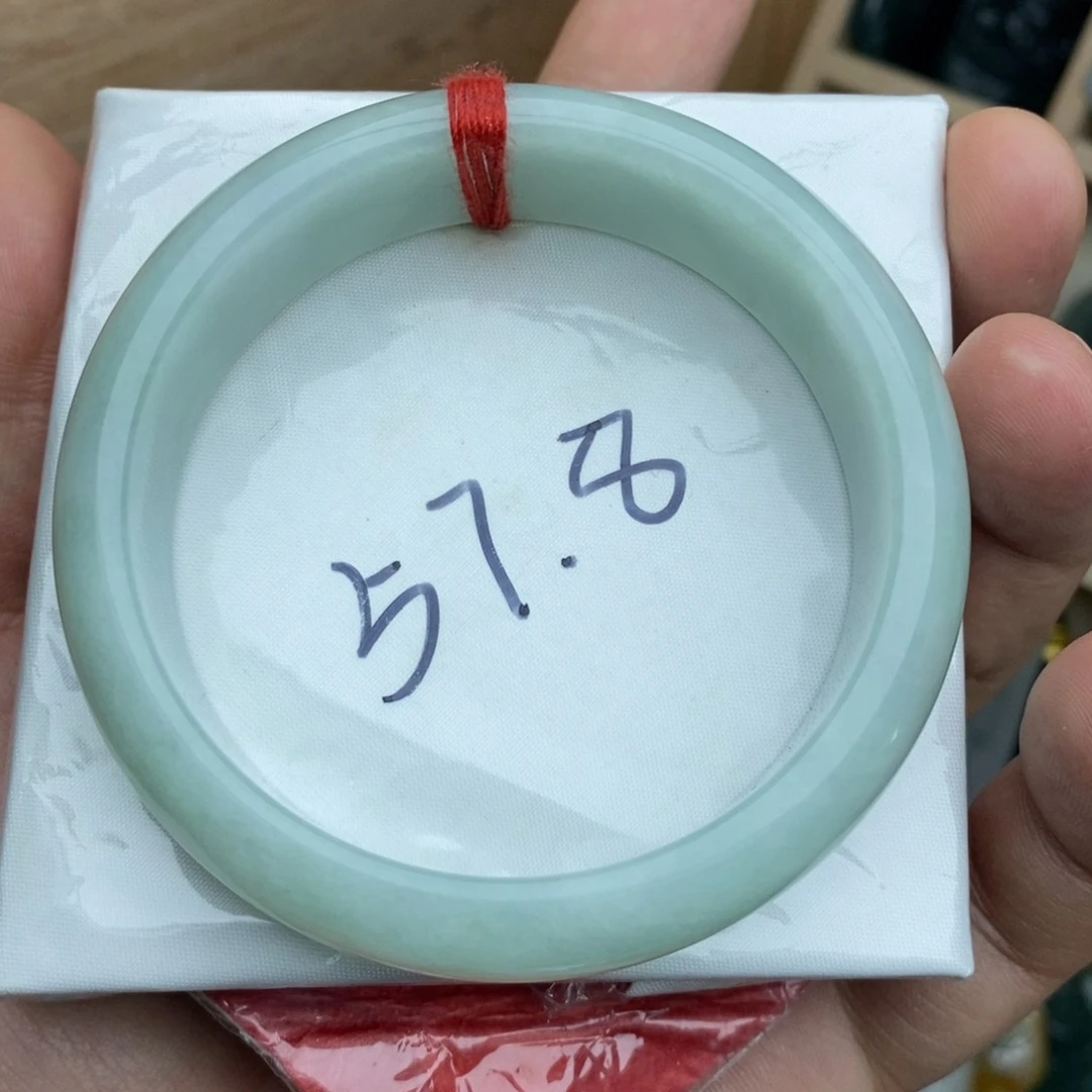 翡翠手镯未镶嵌青****生57.8圈口