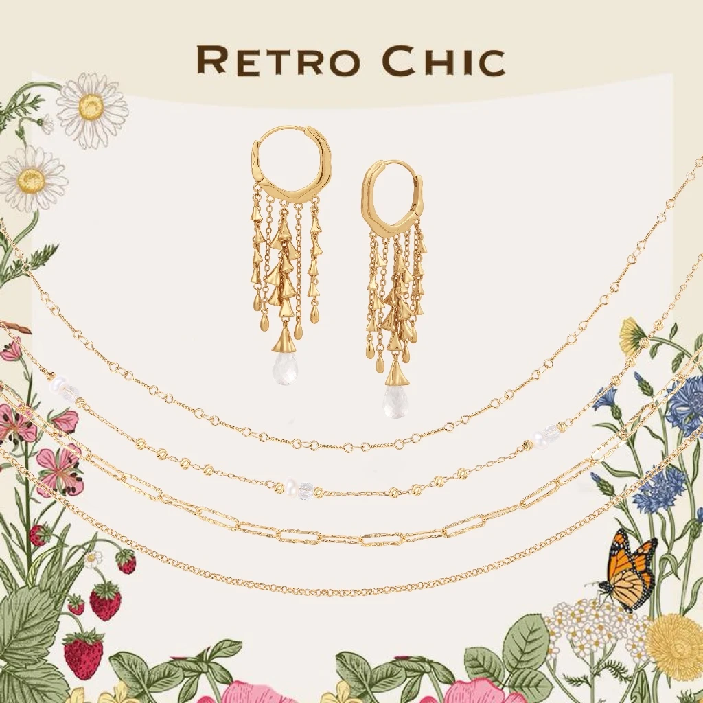 铜合金项链 RC RETRO CHIC意大利复古时尚首饰风铃叠戴耳环套装