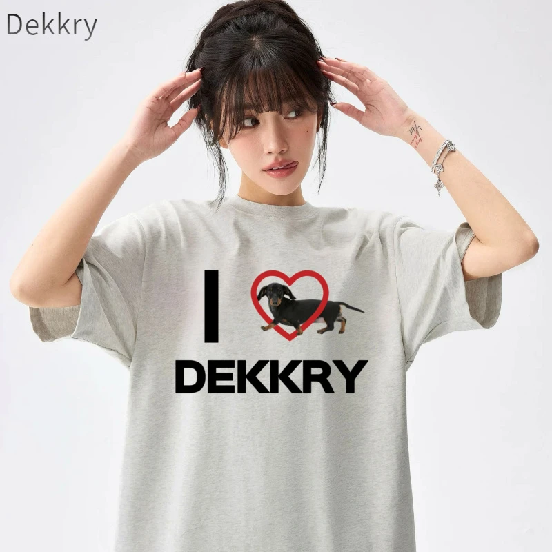 Dekkry夏季短袖情侣男士T恤男装日系国潮半袖百搭复古美式宽松