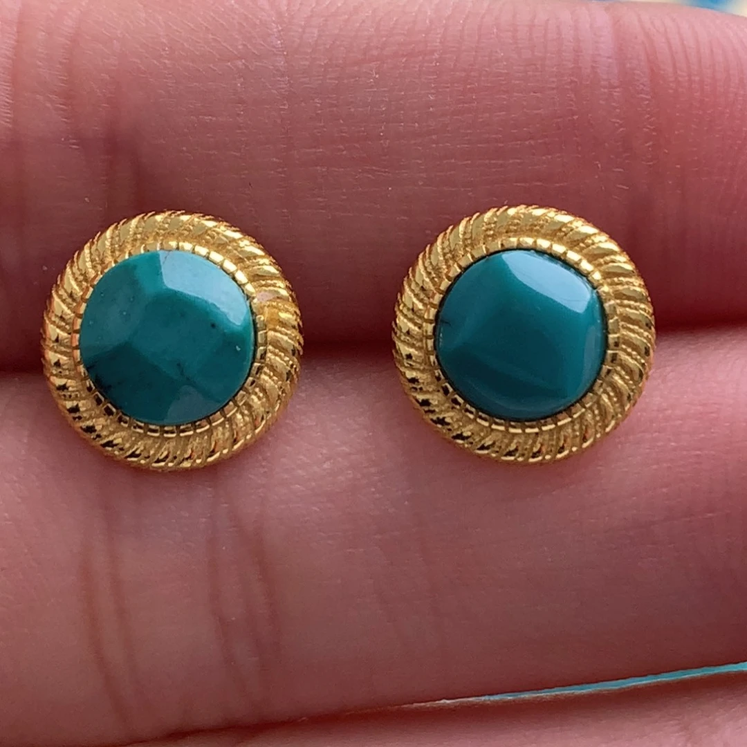 未镶嵌绿松石耳钉