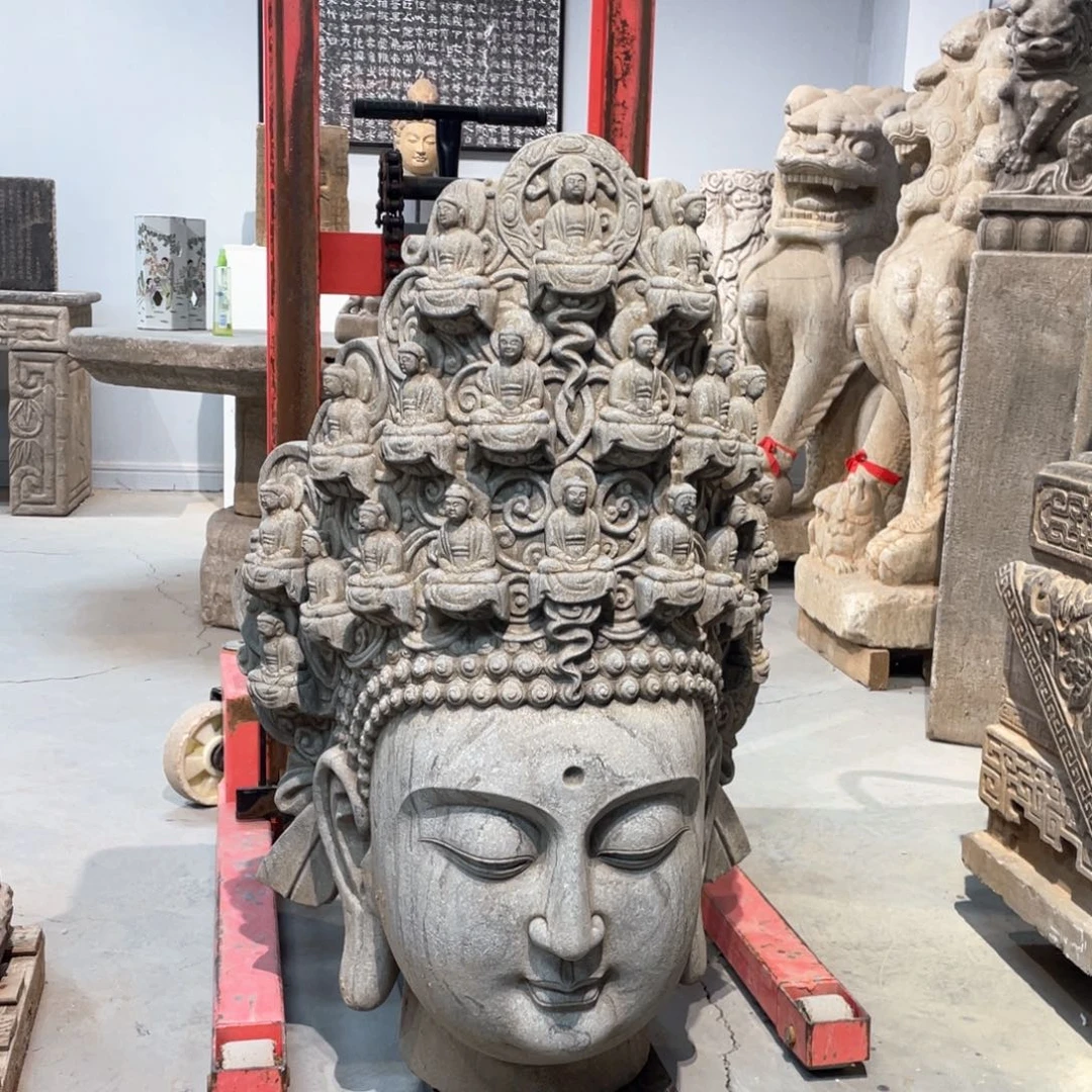 石材M***C青石材质佛首全品完整包邮