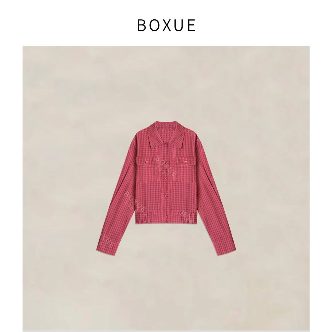 BOXUE “甜心格格” 2025春季新款高级感格子轻奢衬衫#250314CS1087