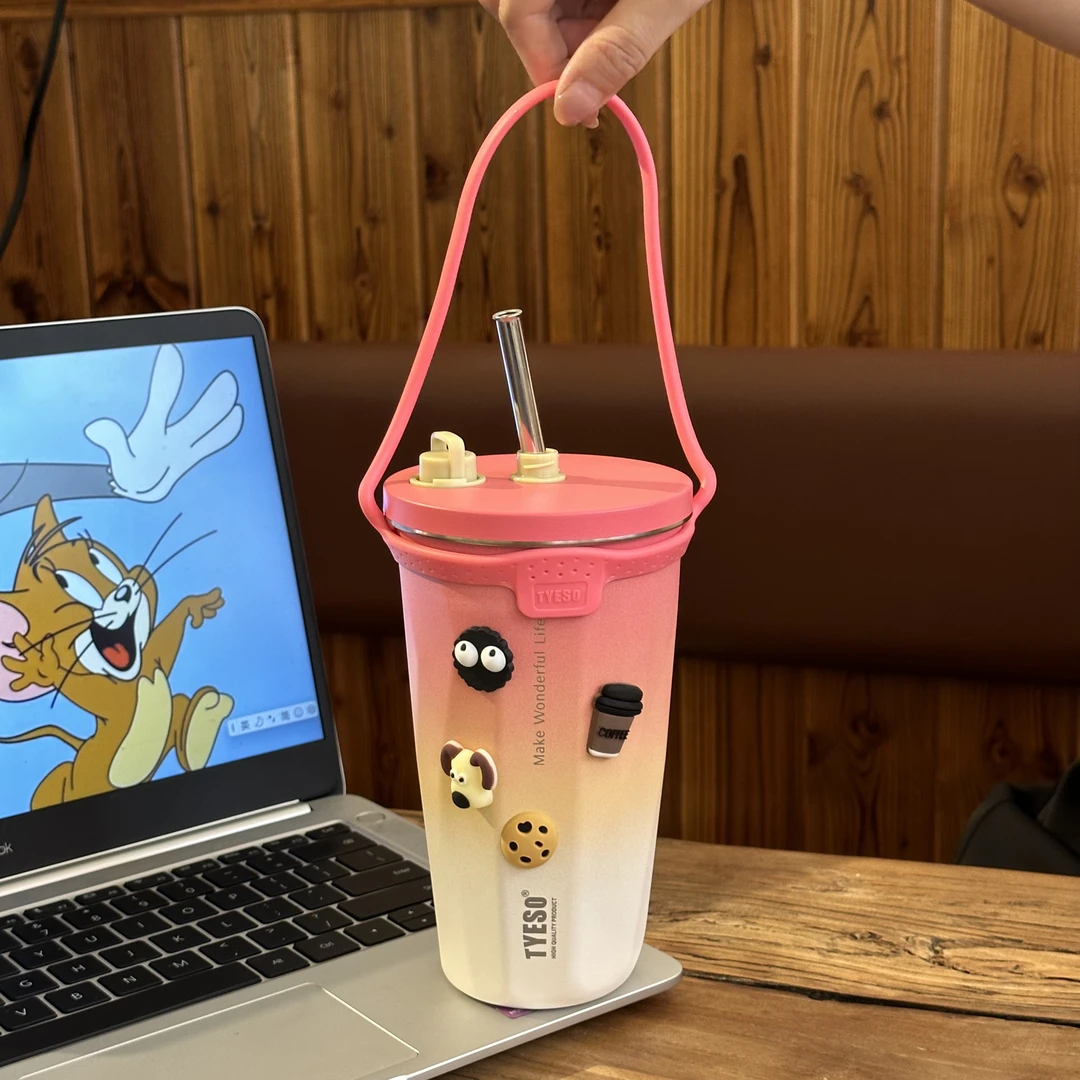 开学季餐具保温杯TYESO泰硕咖啡杯冰霸杯保温车载吸管杯全套