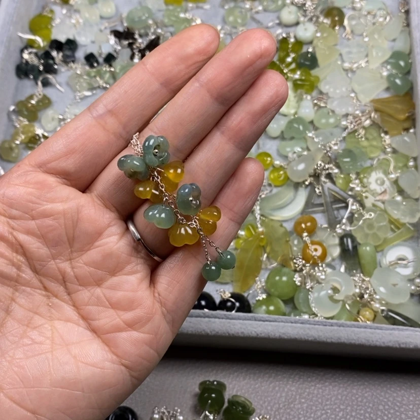 【闪购商品】未镶嵌蛇纹石玉挂件耳饰耳环项链