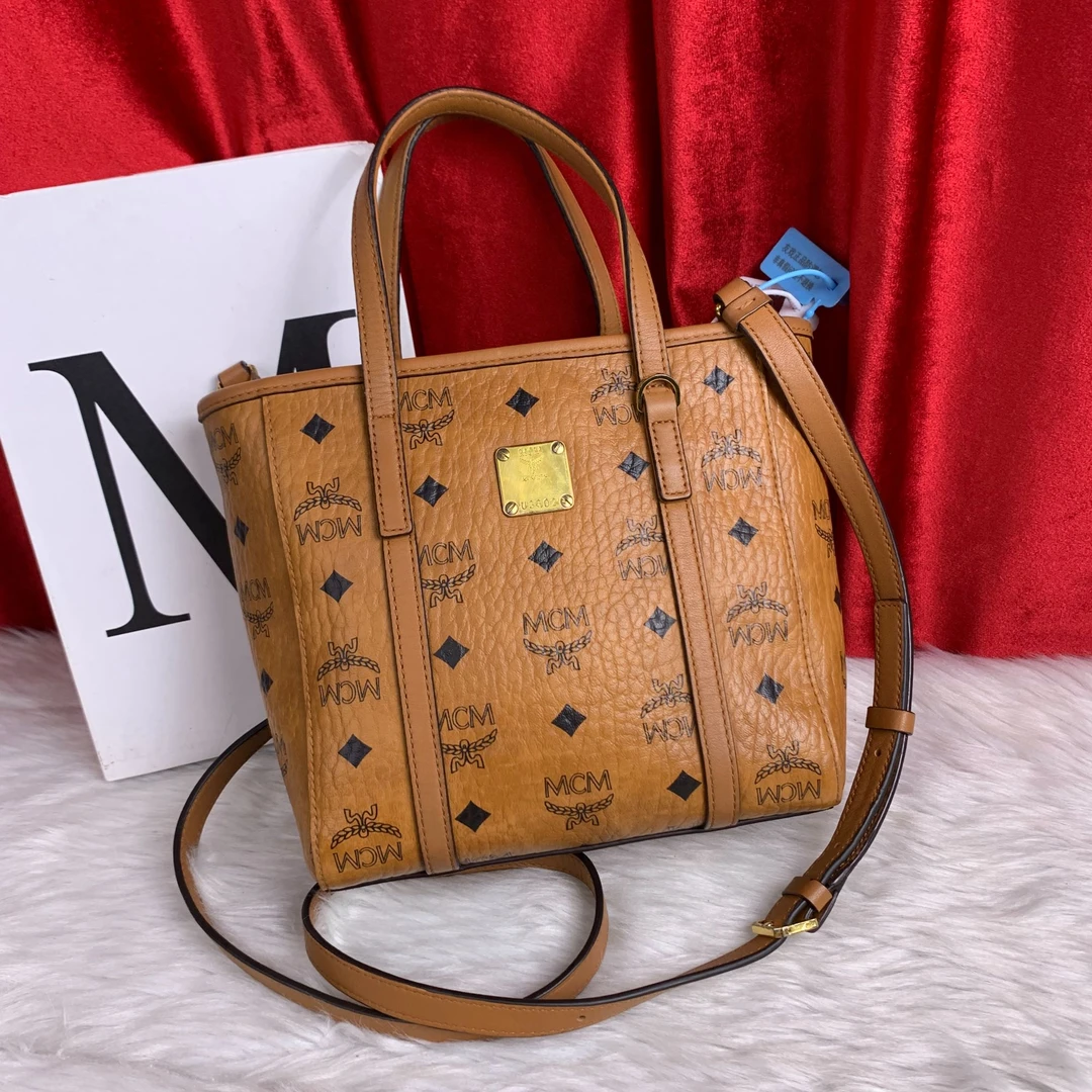 95新 MCM 干邑色菜篮子包/SD09122133/2133