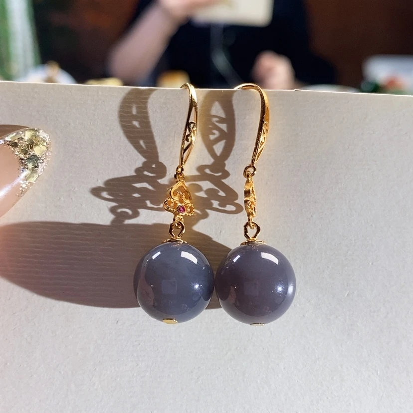 【闪购商品】和田玉耳钩银S925镶嵌