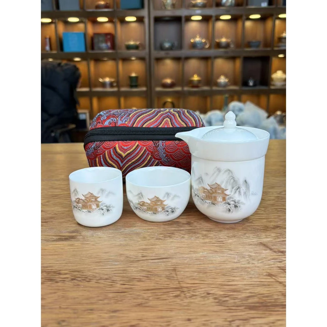 白瓷盖碗茶具一壶两杯5991