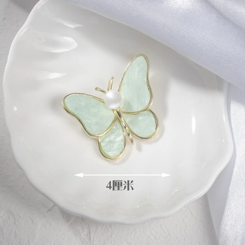 锌合金羽毛胸针 锌合金绿色蝴蝶大胸针开衫毛衣西服百搭复古别针