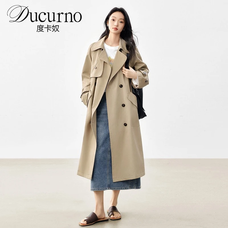 法式慵懒插肩袖风衣外套女2025秋季新款时尚百搭高级感中长款大衣