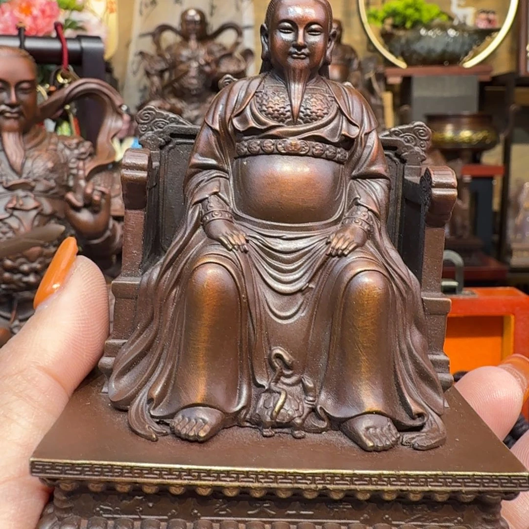 黄铜9厘米真武大帝车载摆件