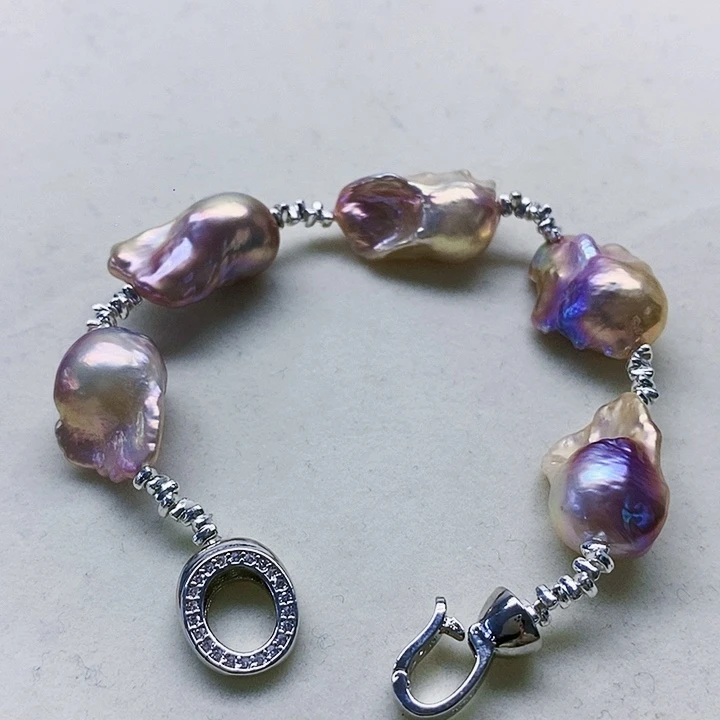 银S925镶嵌耳饰淡水珍珠