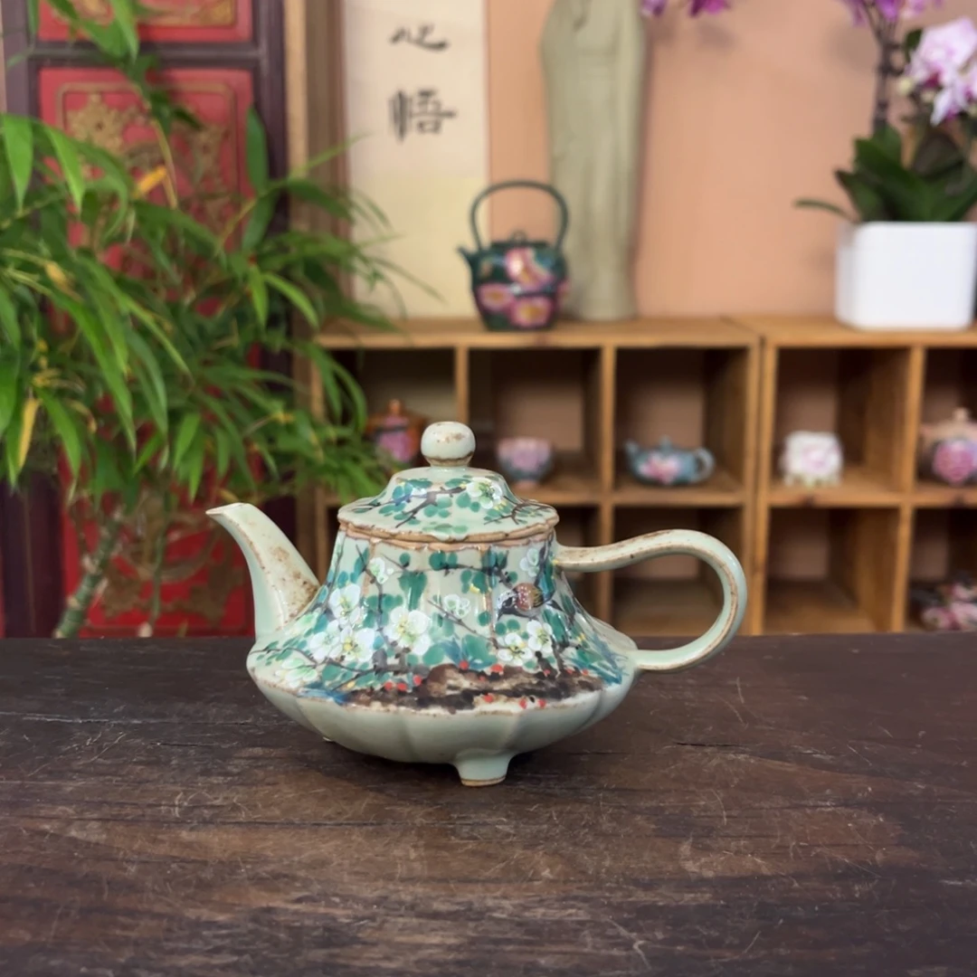 柴烧纯手工手绘陶瓷