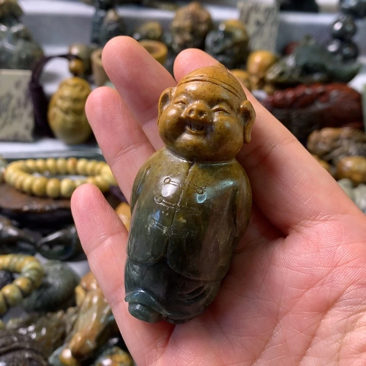 未镶嵌岫岩河磨玉（透闪石质玉）笔搁春*.