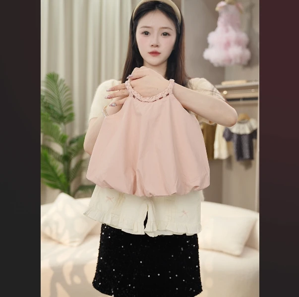 【QH设计师款】夏季女童粉色套装公主时尚宽松无袖甜美风百搭洋气