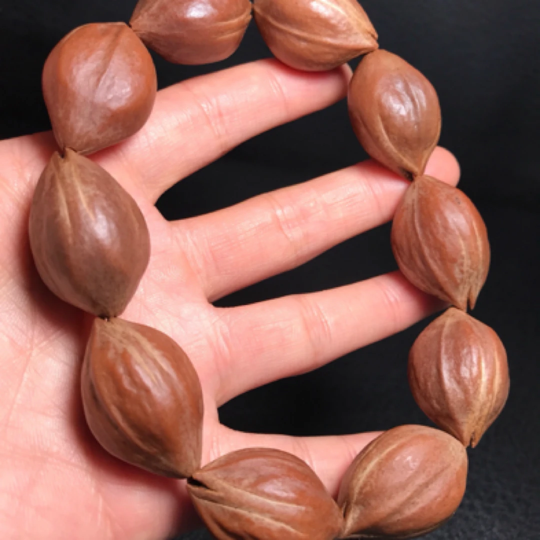 橄榄核老料铁核原皮素核手串10颗尺寸2.0*3.1cm文玩光面素串男女