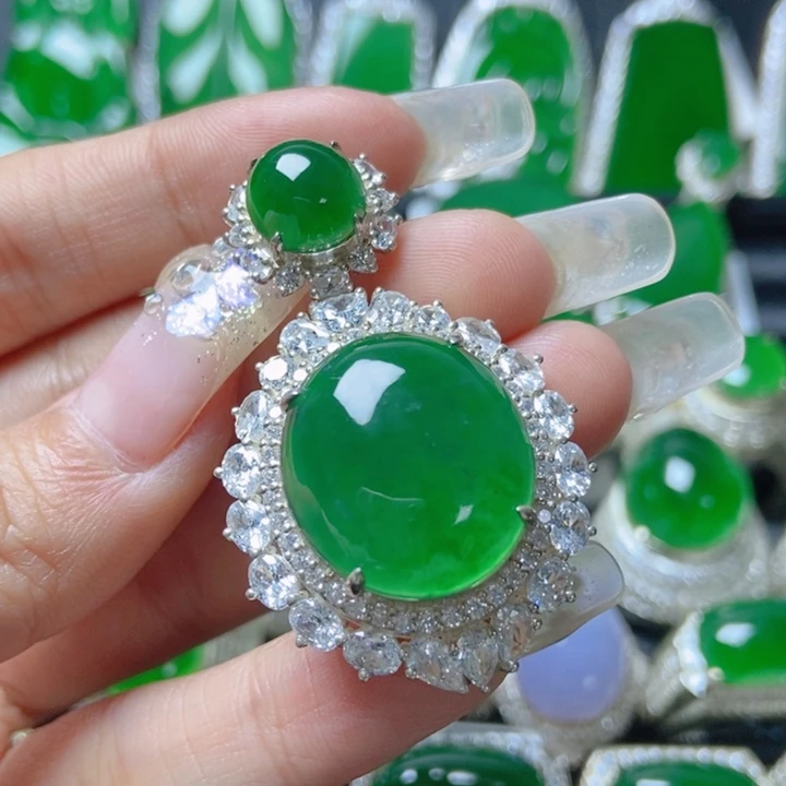 翡翠颈饰银S925镶嵌1849149。