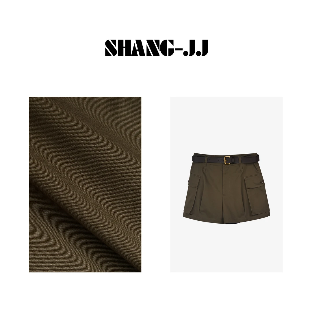 SHANG-JJ【猎装短裤】定制挺括高密斜纹匹马棉斜纹纹理短裤q132274p
