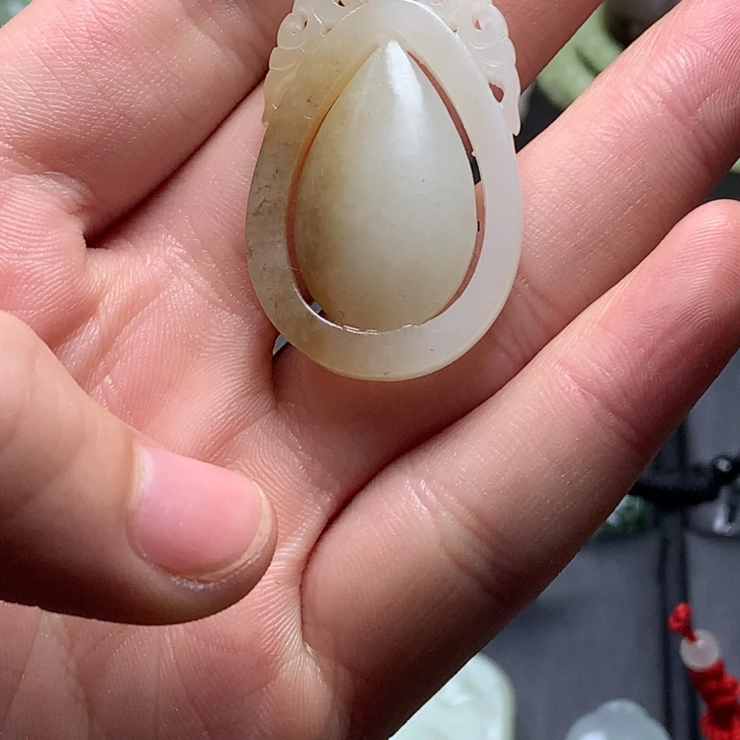 和田玉足银镀金镶嵌颈饰